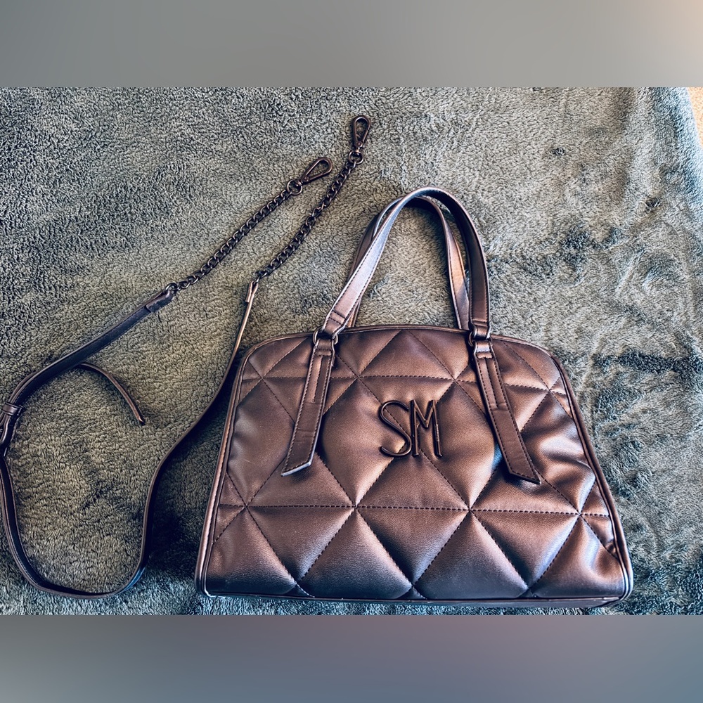 Steve Madden Quilted Black Satchel